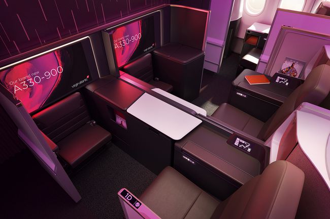 La cabine supérieure à bord de l'Airbus A330NEO de Virgin Airlines