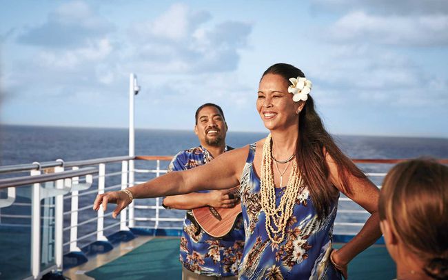 Cours de Hula à bord du Princess Cruise Ship à Hawaï