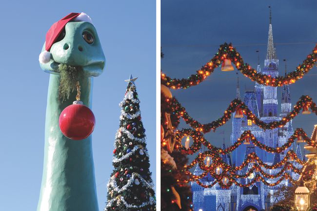 Magic Kingdom avec des décorations de Noël