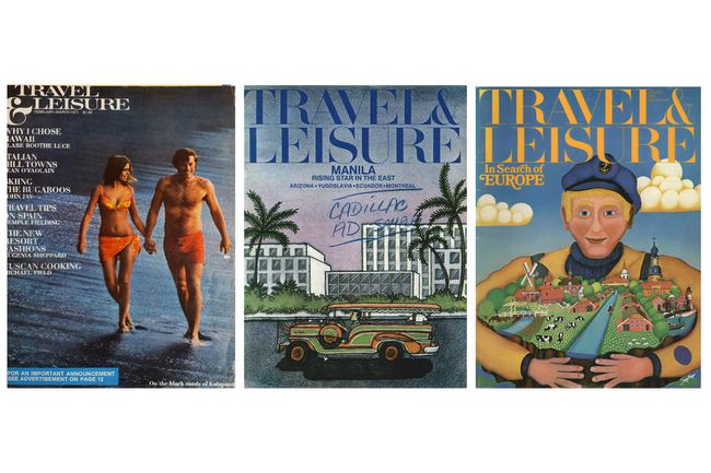 Couvertures de magazines Travel + Leisure de 1971, 1947, 1976