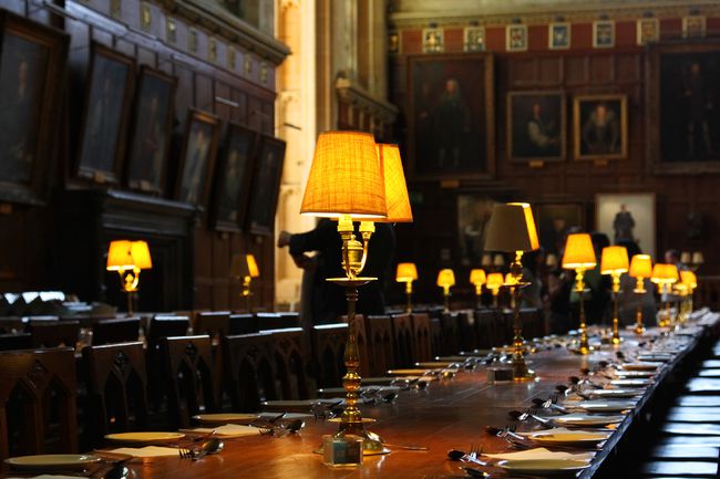 La grande salle à manger du Christ Church College d'Oxford