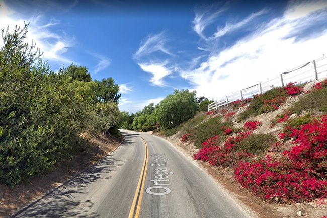 Ortega Ridge Road à Montecito, Californie, vu de Google Maps Streetview