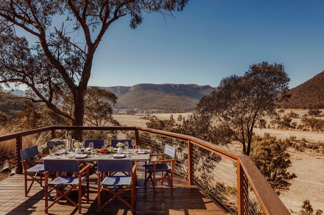La terrasse du restaurant Emirates One&Only Resort à Wogan Valley, Australie