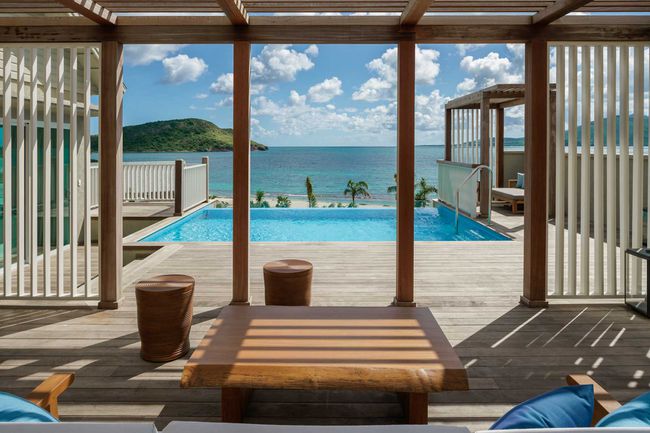 Suite villa du Park Hyatt St. Kitts Christophe Harbour avec piscine privée et vue sur l'océan