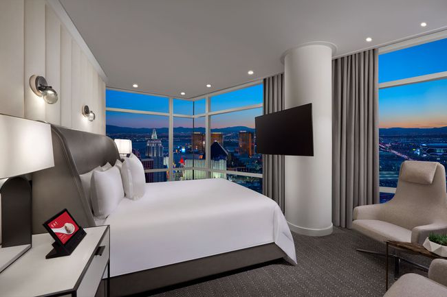 Chambre Aria Sky Suite Penthouse avec vue panoramique sur le Strip de Las Vegas