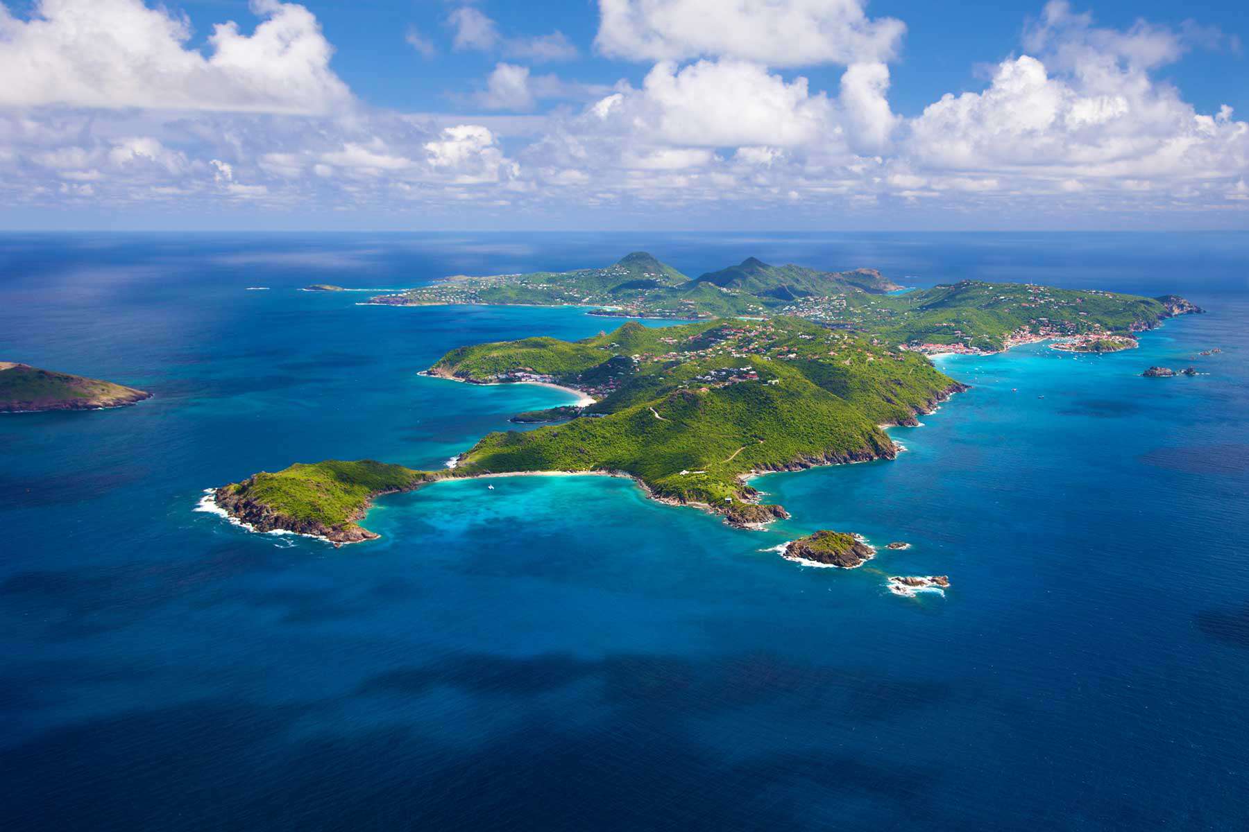 Vue aérienne de Saint-Barth, Antilles françaises