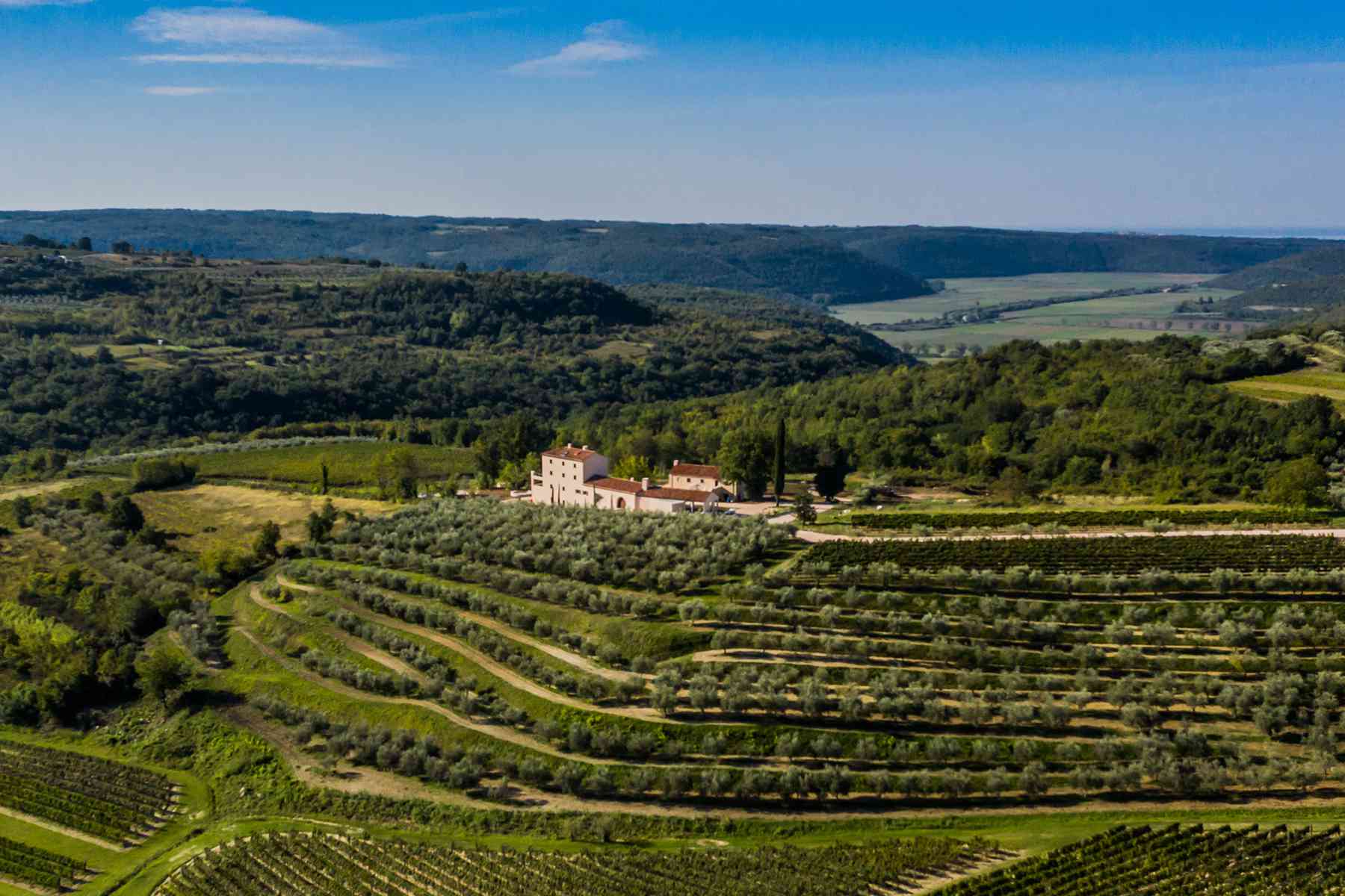 Vue aérienne de la Villa Stancija Baracija en Croatie