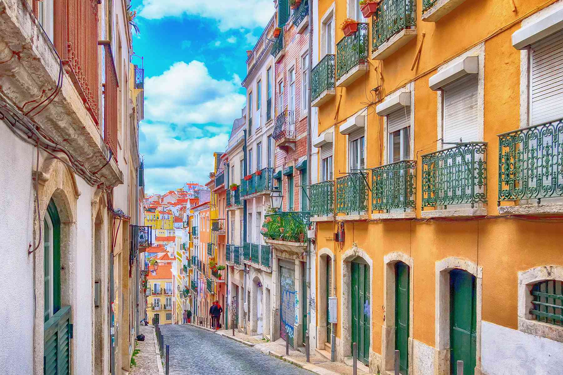 Vue sur la rue de la ville de Lisbonne, Portugal