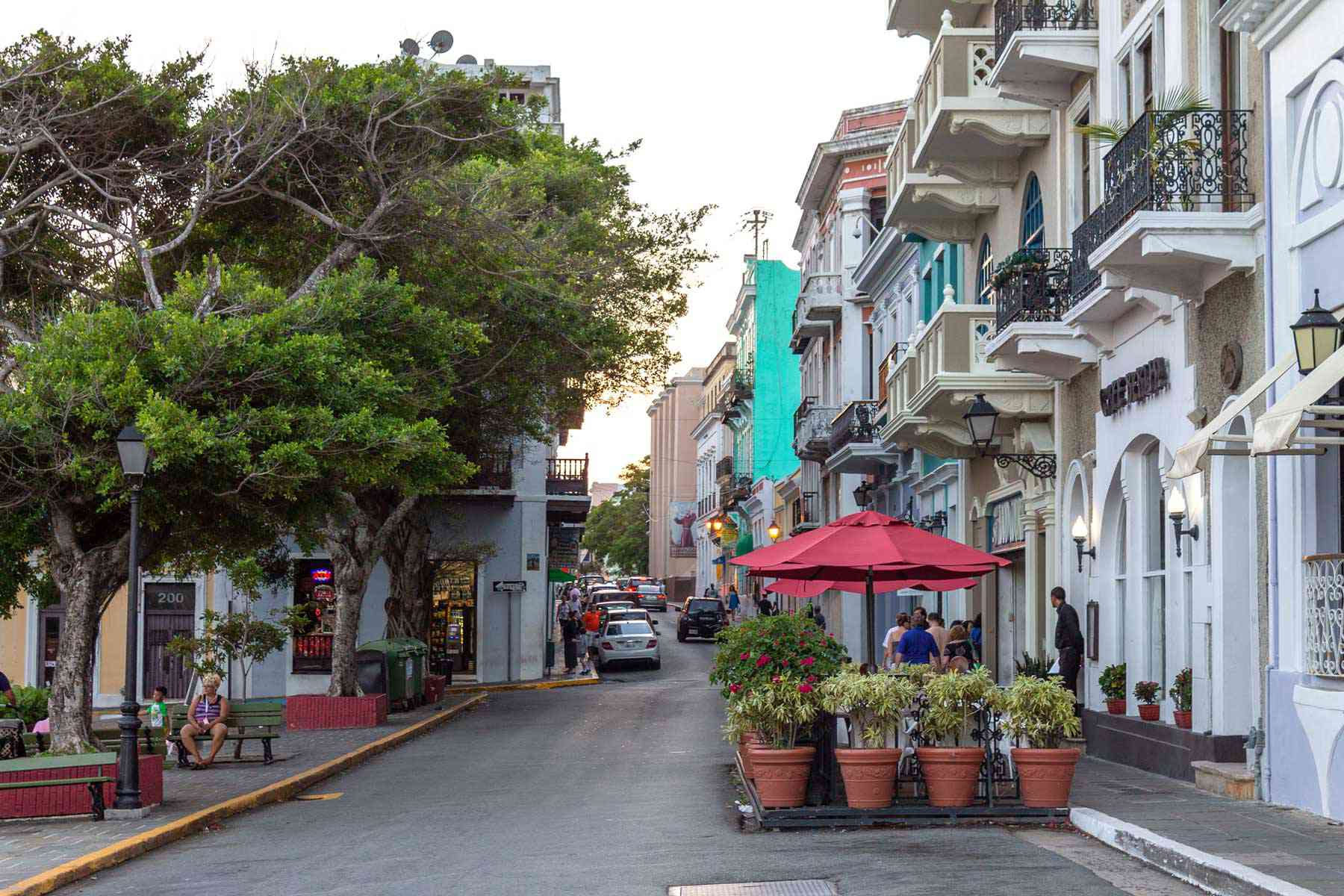 Vue sur les façades colorées du vieux San Juan, Puerto Rico