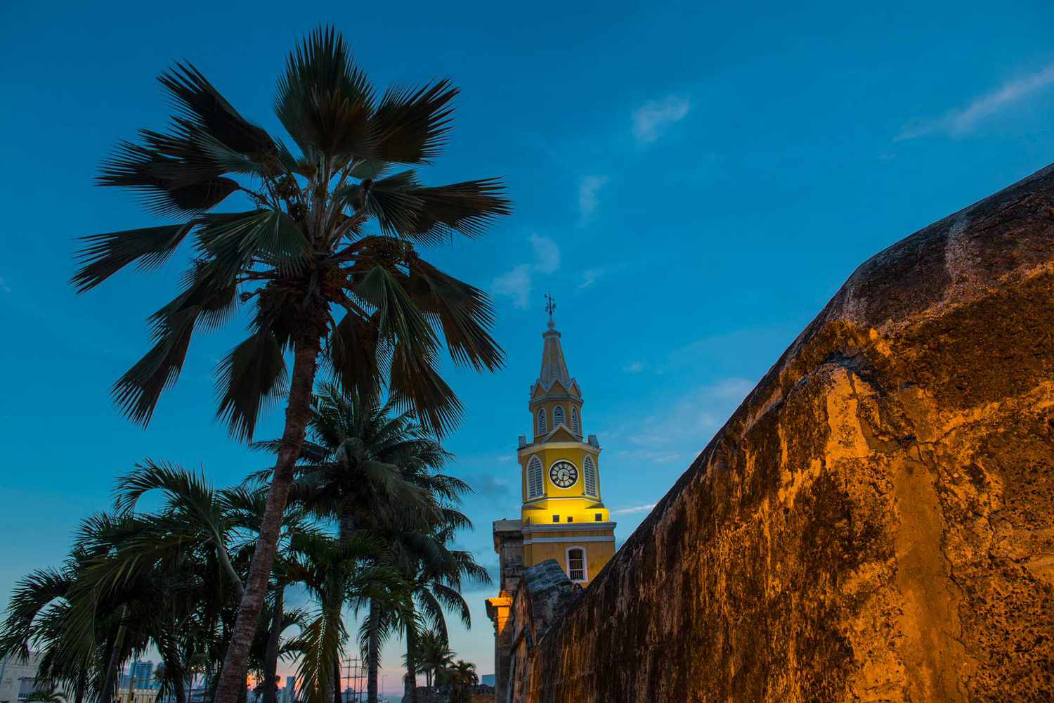 L'ancien mur de la ville de Cartagena, Bolivar, Colombie