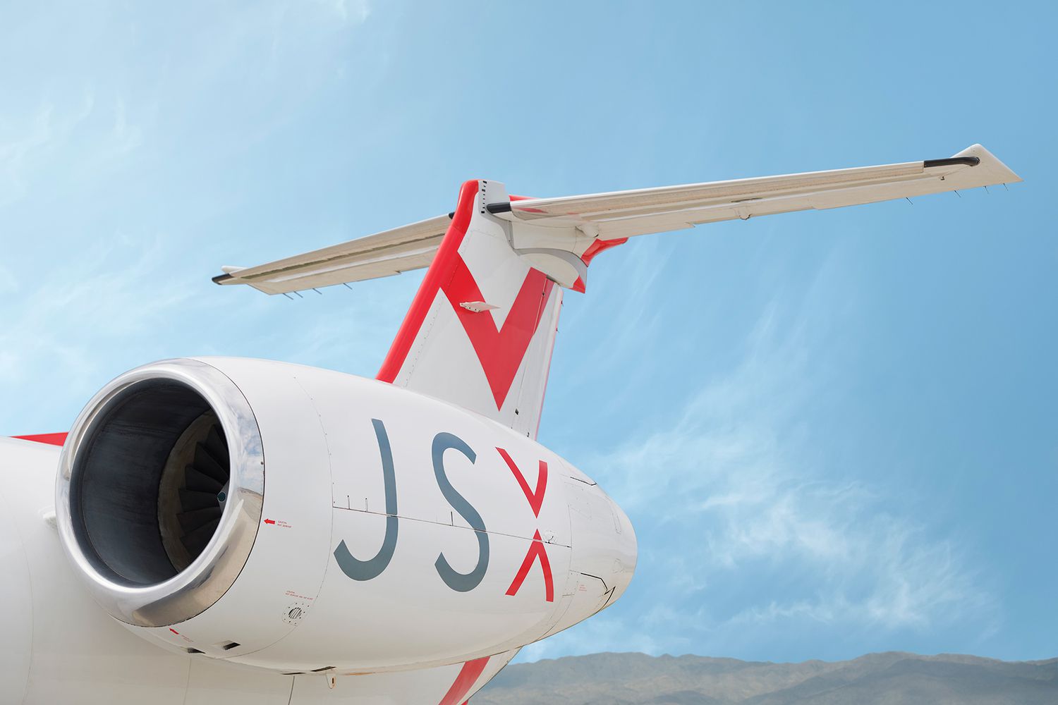 L'aile d'un avion privé JSX