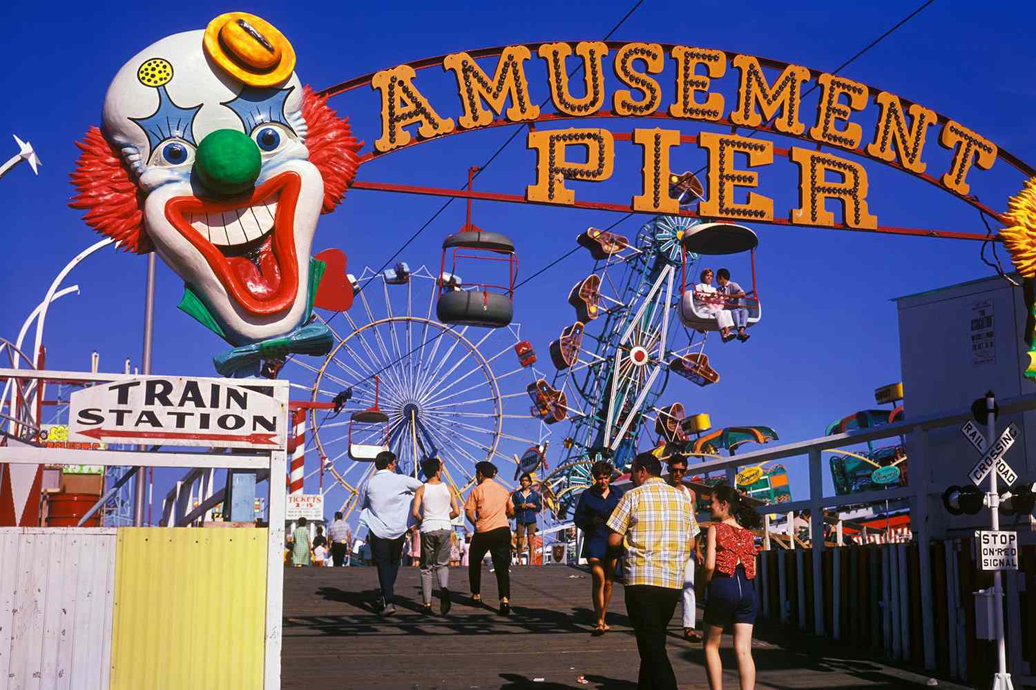 Amusement Pier Park panneau d'entrée à Seaside Heights, NJ 1960