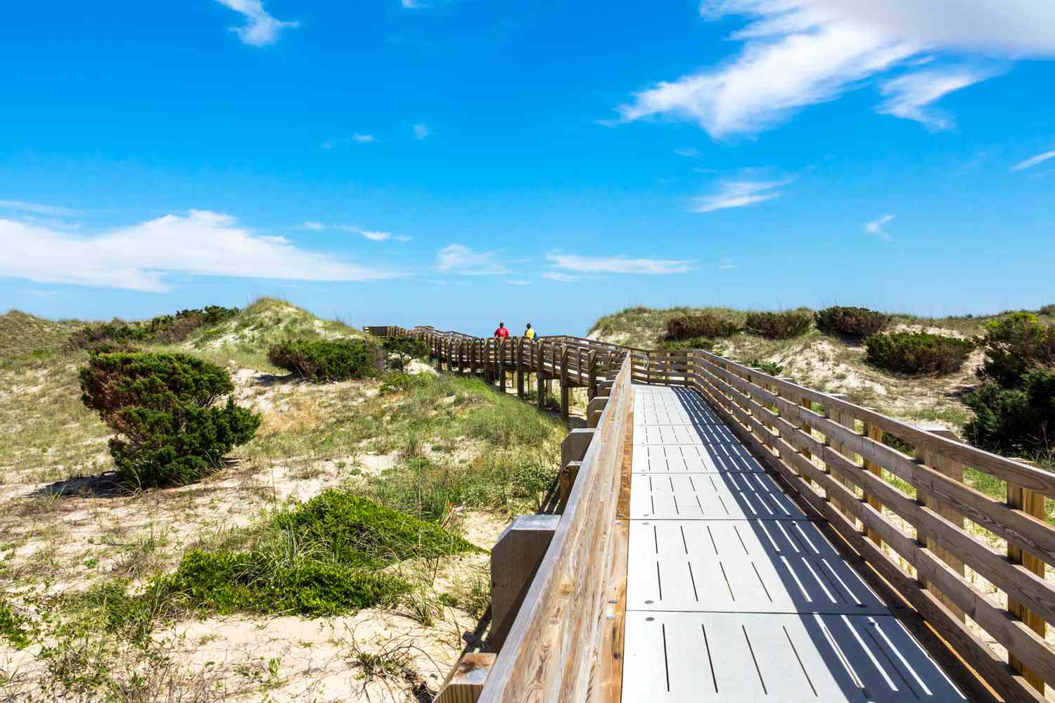 Caroline du Nord, Cape Hatteras National Seashore, promenade à la plage avec des dunes de sable