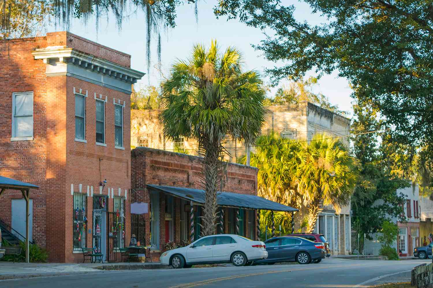 Centre-ville historique de Micanopy, près de Gainesville, en Floride.