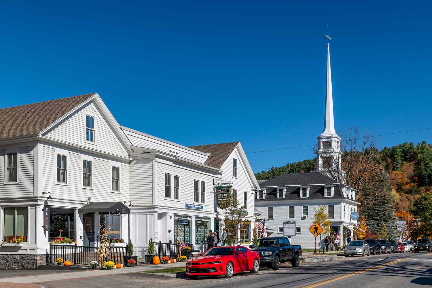 Le charmant village de Stowe dans le Vermont au cours de l'automne.
