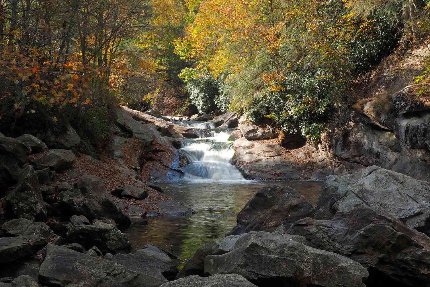 Quarry Falls en automne, Highlands Caroline du Nord