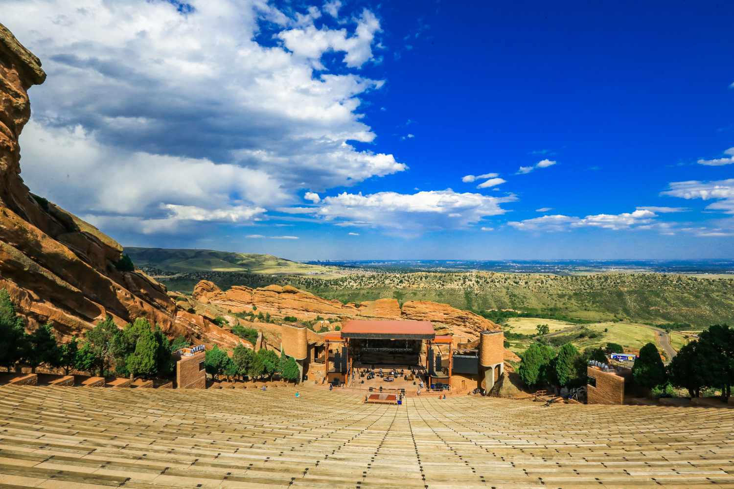 Vue générale de l'amphithéâtre Red Rocks le 31 août 2014 à Morrison, Colorado
