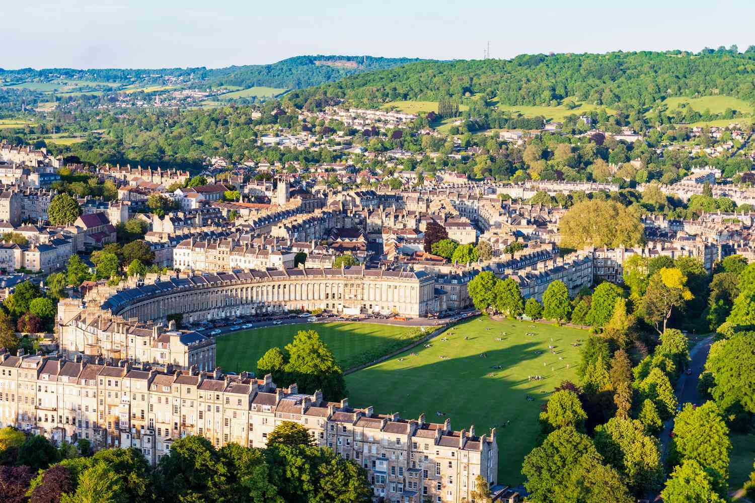 Vue aérienne de la ville historique de Bath en Angleterre