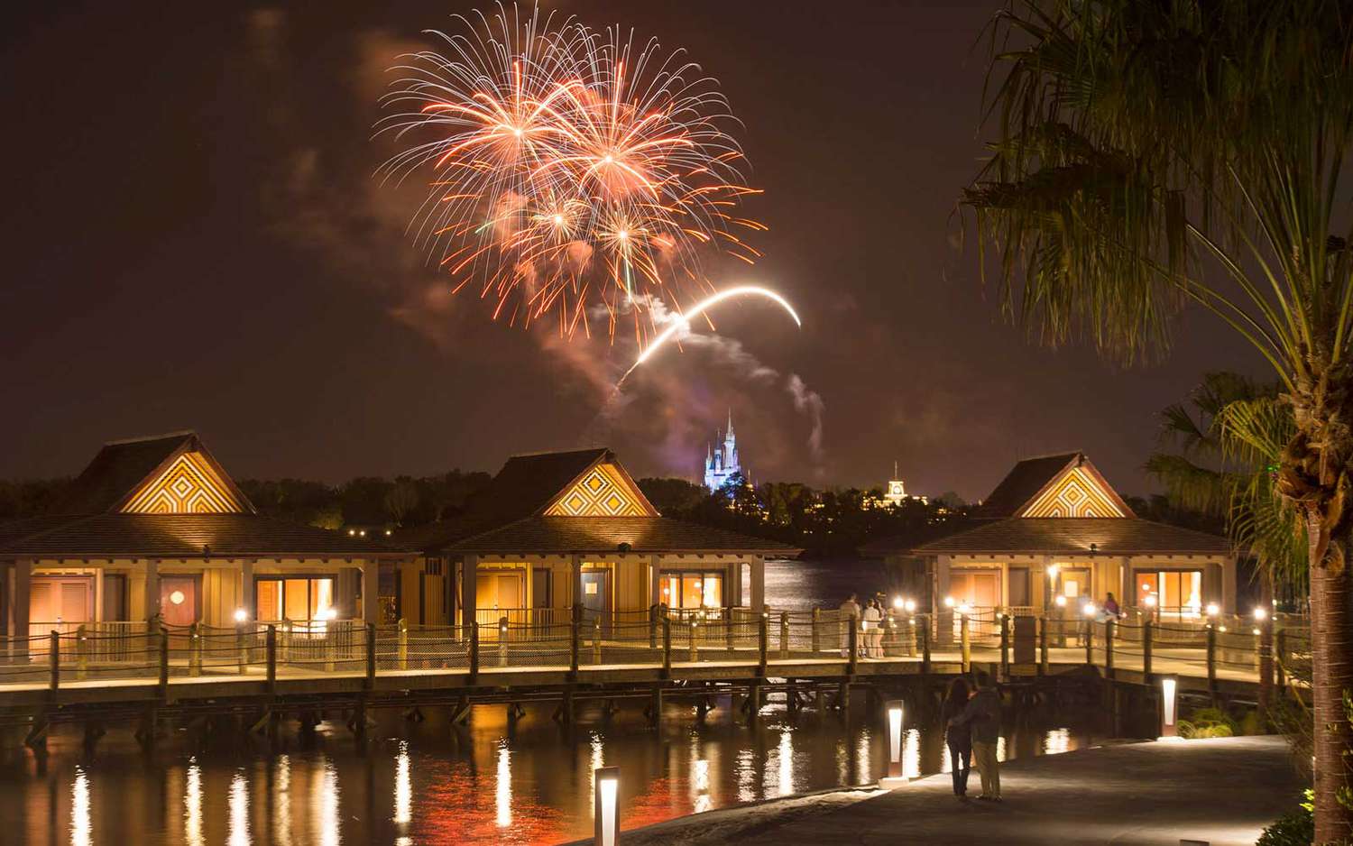 Feux d'artifice vus du Disney's Polynesian Resort