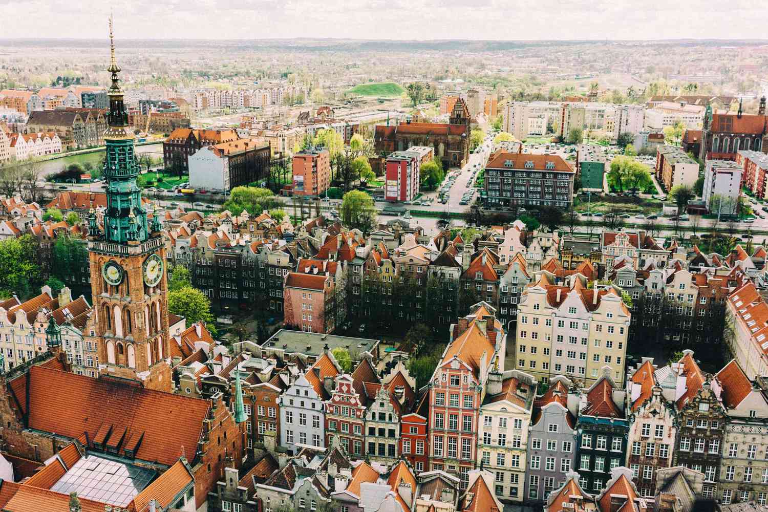Vue grand angle de Gdansk, Pologne