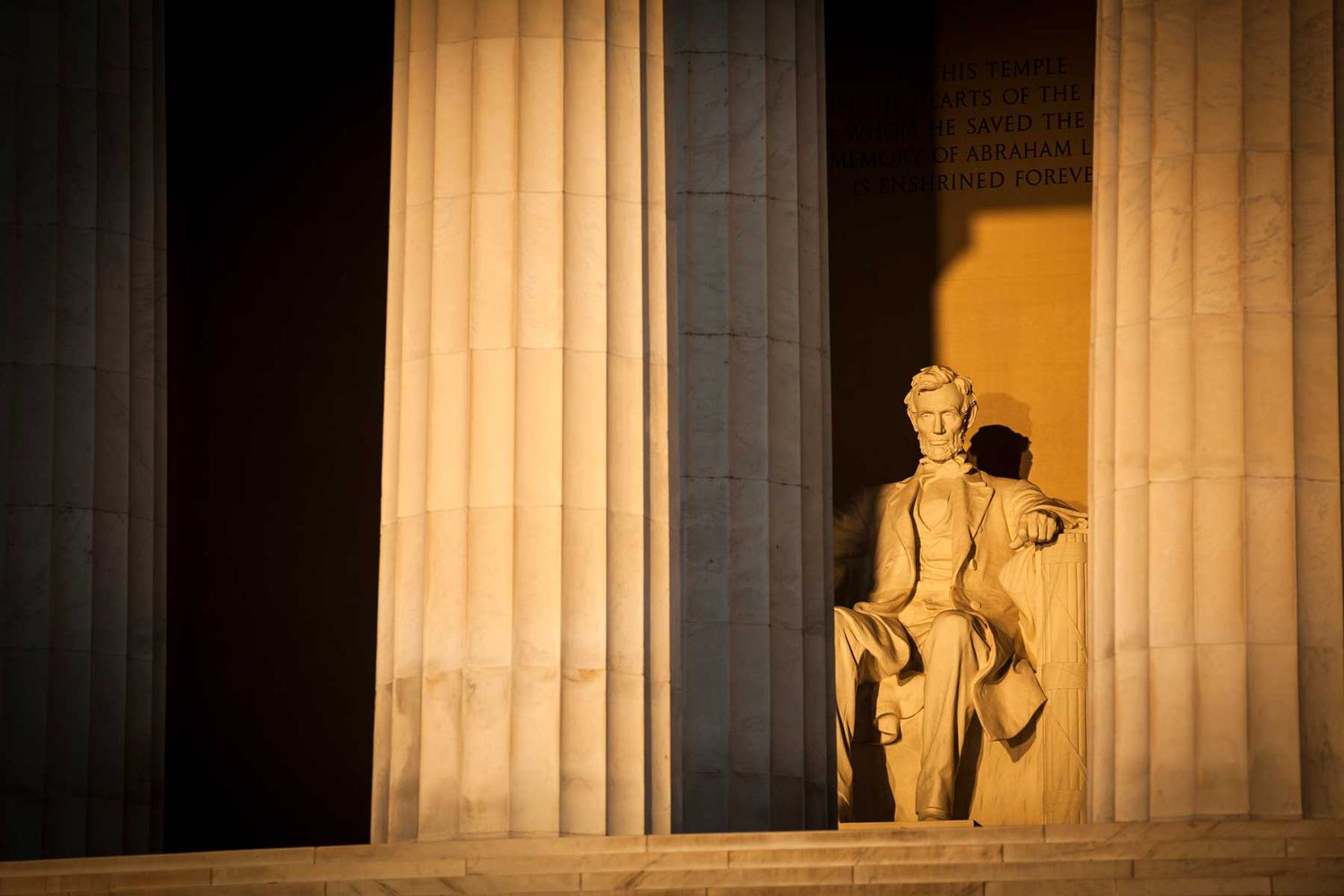 Statue d'Abraham Lincoln Memorial sur le National Mall à Washington DC