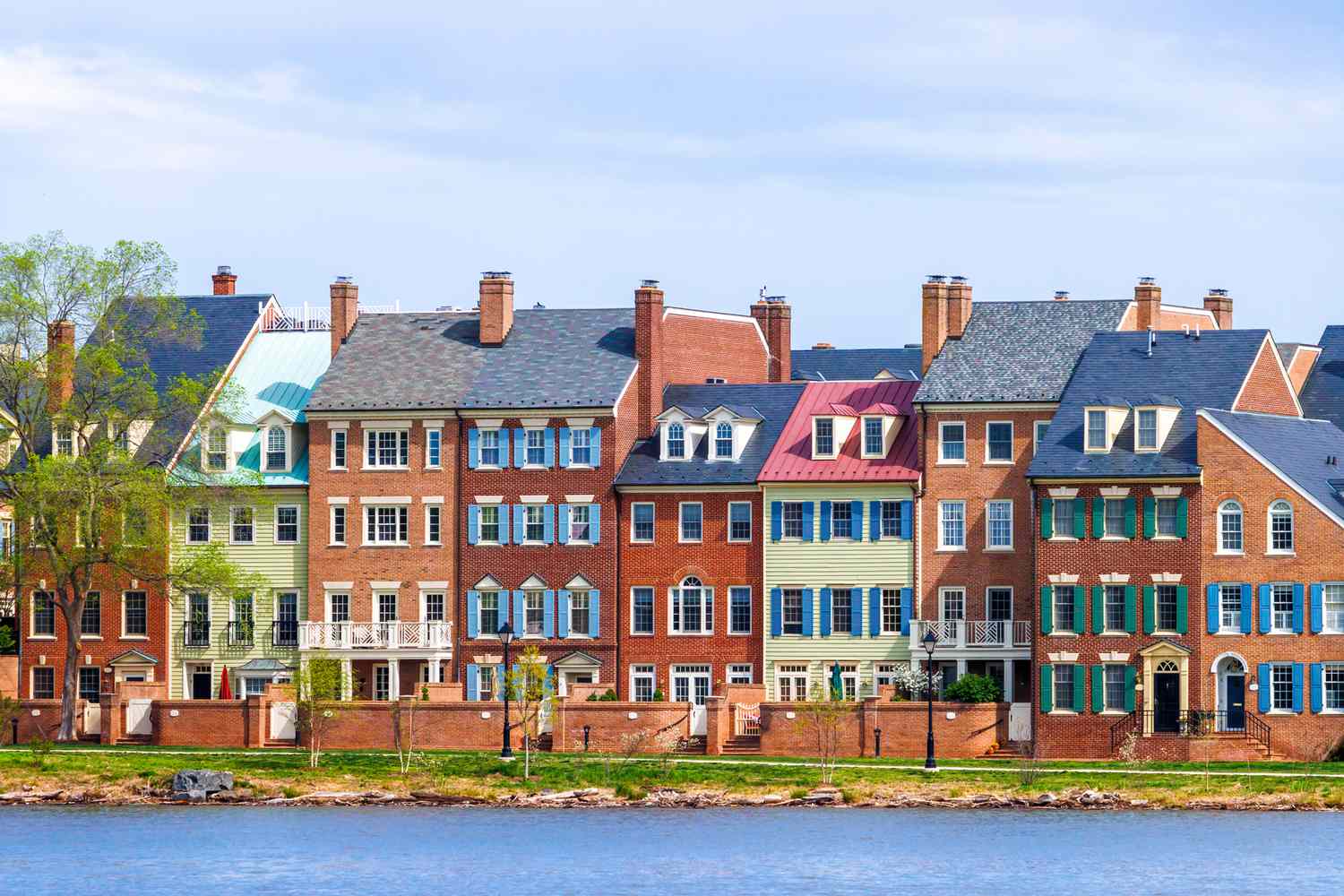 Rangée de maisons de ville dans la vieille ville d'Alexandria, Virginie