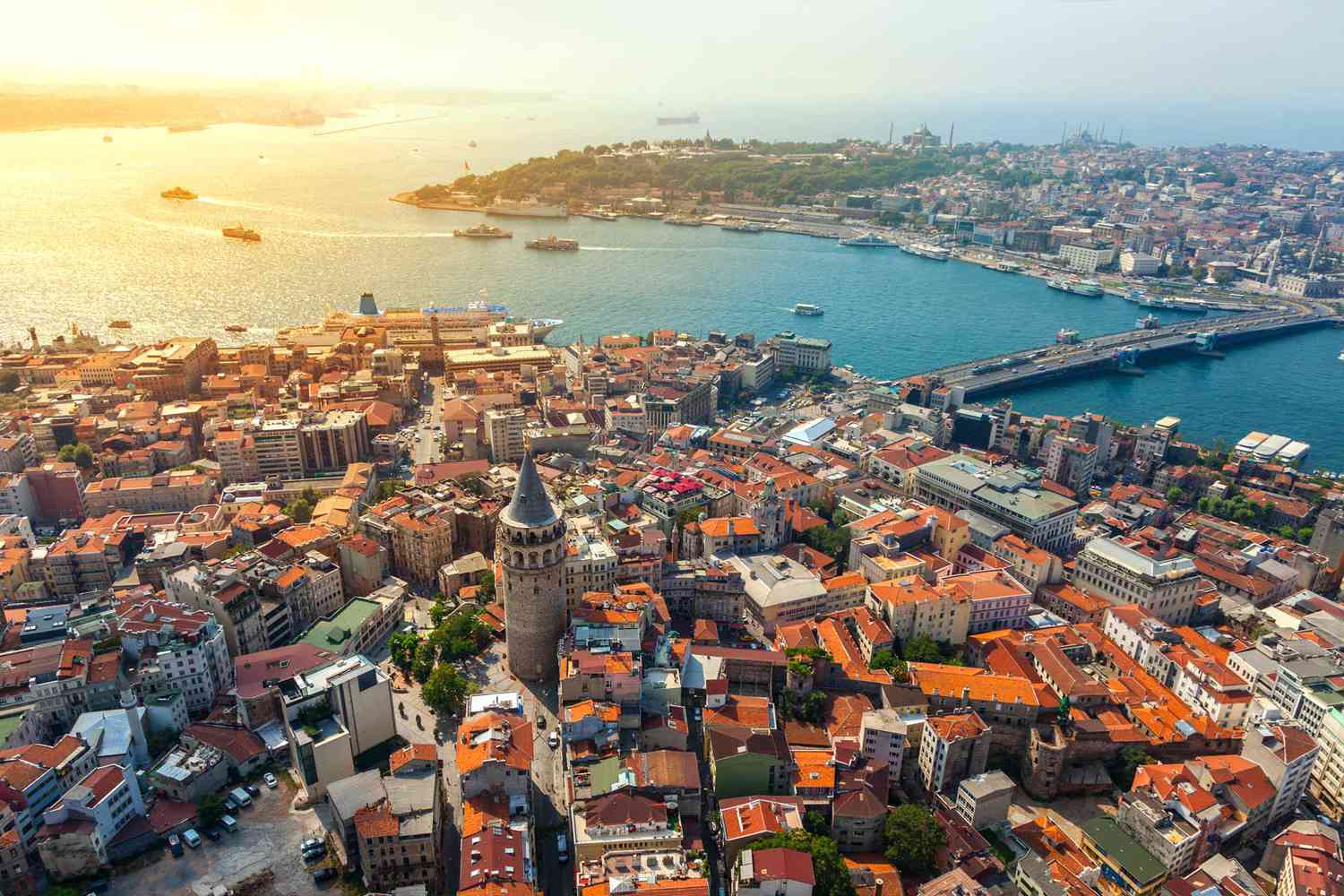 Vue aérienne de la ville et de la rivière à Istanbul, en Turquie, élue l'une des meilleures villes du monde