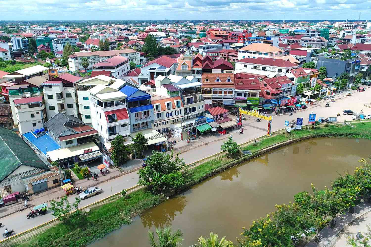 Vue aérienne de Siem Reap, Cambodge